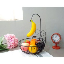 철망 철제 귤 양파 브레드 빵 간식 바나나 걸이 과일 담는 네트망 보관 바구니 바스켓, 블랙