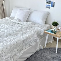 스노우리플 여름 차렵 이불 시어서커 뱀부 친척예단 잔꽃무늬 시원한 홑이불 지지미 흡한속건, 퀸(200x230), 블랙