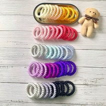 미주알고주알 젤리 그라데이션 스프링 머리끈 고무줄 전화선 10개 세트