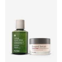 BLITHE 그린 세수팩 150ml + 고체세럼 차가 50ml _블라이드 BEST 2STEP, none