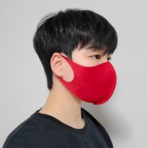 연예인핏 자외선차단 저자극 빨아쓰는 쿨링 스포츠마스크(18color), M, 레드