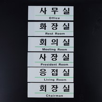 사무실 회의실 회장실 화장실 사장실 영문혼용 응접실 사내 부서 표지판 안내판 푯말 표찰, 제품선택