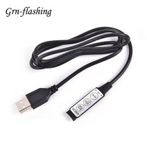 인테리어부품0.5m 1m rgb 컨트롤러 5v usb 커넥터 케이블 4pin 라인 조광기 5v 5050 2835 rgb led 스트립 리본 tv 백라이트 라이트 용 3 키, 1개