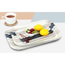 과일 커피 빵쟁반 논슬립트레이 서빙쟁반 사각쟁반 과일쟁반 카페쟁반, 스트라이프쟁반 S