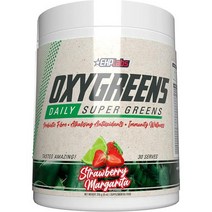 다이어트유산균 프로스 프로 신 프리바이오틱스 EHPlabs의 OxyGreens 일일 슈퍼 그린 분말 프리바이오틱 섬유가 함유된 스피루리나 허브 알칼리화 제 30인분파인애플, 딸기 마가리타