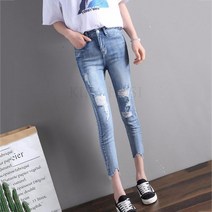 kirahosi 봄 여름 여성 찢청 스키니 키작녀 청바지 ADtksdv