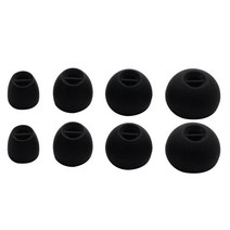 POYATU-L M S XS 인이어 팁 이어버드 헤드폰 실리콘 이어팁 젠하이저 모멘텀용 슬리브 4 쌍, 02 Black