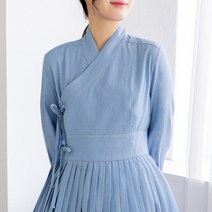 다래원한복 데님 스티치 생활한복 철릭 원피스