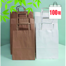 원탑 종이쇼핑백 종이가방 도시락쇼핑백 100매, 크라프트_소 100매 220 x 90 x 280