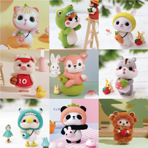오늘의오브제 양모펠트 153종 니들펠트 인형 만들기 DIY 키트 패키지, 01_고양이-10_강아지옷 고양이