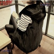 자칠 페이크퍼 인조밍크 후드 조끼