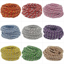 꽈배기끈 꽈배기줄 13종 (3mm x 9M), 은색+보라