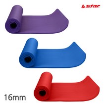 스타 요가매트 NBR 16mm EU850 필라테스 미끄럼방지, 레드
