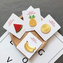 자수 패치 와펜 AHYONNIEX 액세서리 가방 과일 레몬 청바지 복숭아 소형 1PC, 04=Pineapple