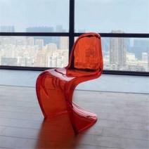 북유럽 아크릴 식탁 의자 다이닝 투명 체어, 투명한 호박색