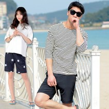 DHO3370-1 커플여자비치웨어시원한여름쿨반바지