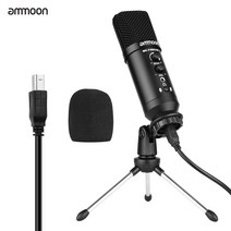 ammoon USB 미니 데스크톱 금속 삼각대와 콘덴서 마이크 컴퓨터 키트 회의 교육 게임을 노래 음악 녹음 라이브 스트리밍 온라인에 대한 윈드 스크린 케이블을 스탠드, style1