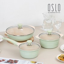 오슬로 인덕션가능 민트 냄비세트(18편수+20양수+샤브냄비), 단일옵션