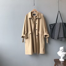 DFMEI트렌치코트 여성 하프 긴팔 카고 코트 여