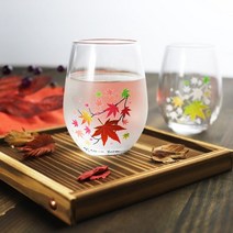 MARUMO TAKAGI 냉감 단풍 프리 글래스 페어 세트【온도로 변화 글라스 일본제】325ml 유리컵 2p