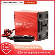 200W 자동차 전원 인버터 12V 220V 변환기 듀얼 USB 인터페이스 충전기 어댑터 수정 사인파 EU 소켓, 02 600W_01 12V_01 220V