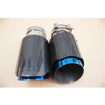 Akrapovic 용 자동차 광택 탄소 섬유 머플러 팁 배기 시스템 파이프 노즐 스트레이트 블루, 01 51MM IN 76MM OUT