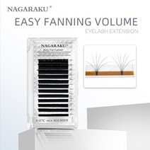 NAGARAKU-이지 패닝 오토 팬 속눈썹 익스텐션 패스트 블룸 플라워 메가 볼륨 프리 본드, 01 C_01 0.03 미리메터_02 9mm