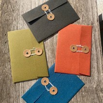 예쁜 빈티지 생일 편지지 크라프트 단추 봉투 (블랙), 본상품선택