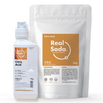[Realsoda] 프리미엄 무수 구연산 보틀 1kg+리필팩 3kg (4kg) 식용구연산