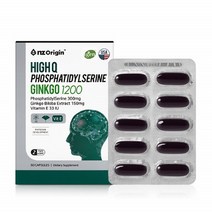 포스파티딜세린 뇌 영양제 두뇌 건강 기억력개선 징코 은행잎추출물, 60캡슐, 1개
