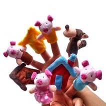 58pcs 자루 가방 동요 동화 호주 할로윈 플러시 손가락인형, 돼지 8개
