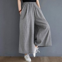 [앤드스타일] T체크 통 팬츠_255991