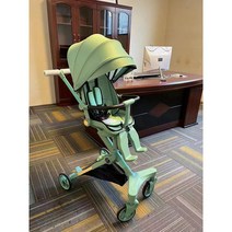 트라이크 휴대용 유모차 폴딩 기내반입 가벼운 기내용 초경량 접이식 유모카, 스타 그린 충격완화 양방향