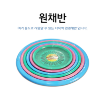 원형채반 (색상랜덤) 플라스틱원형채반 물빠짐거치대, 하늘색