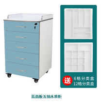치과서랍장 무빙카트 바퀴 이동식 서랍장 수납, E_블루 패널+칸막이 트레이 2개