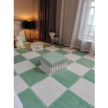 퍼즐매트 베란다 텐트 이너 전실 바닥공사 냉기차단 층간소음방지 30x30 10셋트, 30cmx30cmx0.6cm (마감재포함), 화이트 5 + 민트 5