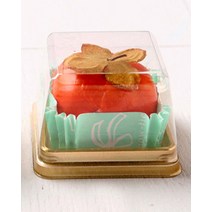 투명 사각 화과자 케이스 1구(골드/100P)