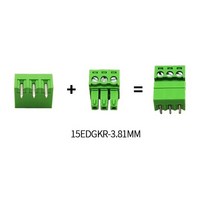PCB 단자 15EDG 3.81mm 용접 암수 쌍 플러그 스트레이트 직각 핀 전체 세트, 02 15EDGKR RightAngle_13 14P