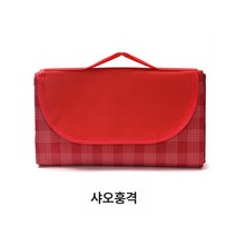 아웃도어 피크닉 매트 휴대용 방습 매트 방수 두꺼운 체크 600D 옥스퍼드 천 캠핑 잔디 매트 야외 캠핑, 스팟 150*100, 빨간색과 흰색 격자 무늬