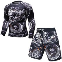 남성 mma rashguard 주짓수 티셔츠 피트니스 남성 복싱 유니폼 세트 bjj 킥복싱 무에타이 반바지 체육관 티셔츠 + 바지 스포츠 슈트, 8, xxl
