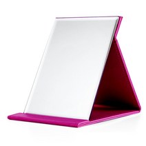 무다스 PU 커버 접이식 휴대용 탁상 거울, 와인