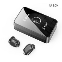 가성비블루투스이어폰 무선이어폰 bh315 무선 hd led 디스플레이 이어폰 블루투스 호환 헤드폰 3500mah 충전 상자가있는 9d hifi 스테레오 이어 버드 헤드셋, 검은색