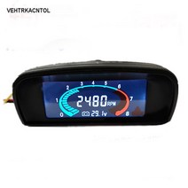 VEHTRKACNTOL 범용 12v 24v 굴삭기 보트 자동차 트럭 타코미터 타치 게이지 시간 측정기 RPM, 한개옵션0