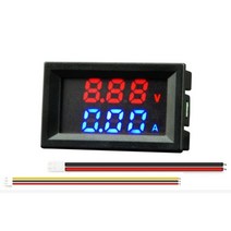 DC 100V 10A 전압계 전류계 파란색 빨간색 LED Amp 듀얼 디지털 게이지, 01 onesize