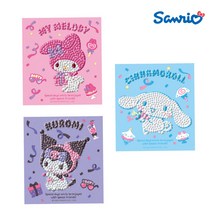 산리오 어린이 시나모롤 쿠로미 마이멜로디 비즈 보석십자수 스티커 만들기 놀이 선물 세트
