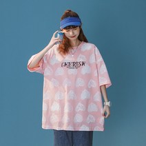 케주얼티셔츠 703T267 P30 여름 사랑하트 만화 인쇄 꽃 만판 모델 4993773438