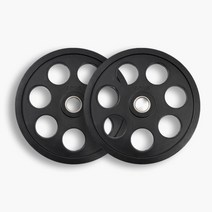 7홀 중량원판 10kg 2장 1세트 I 고무 바벨원판 홈짐, 1개
