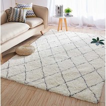 인조양털러그북유럽 매트 사계절 카페트 소파러그, 1600MMx2300MM흰색흰색줄무늬