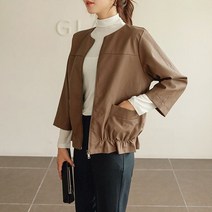 그녀희제 레더 8부 캐주얼 셔링 자켓