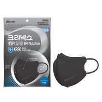 크리넥스KF94데일리방역마스크(KF94) 크리넥스 KF94 KF80 새부리형 데일리 방역 입체형 황사 마스크 소 중 대, 1매, KF80 블랙 소형